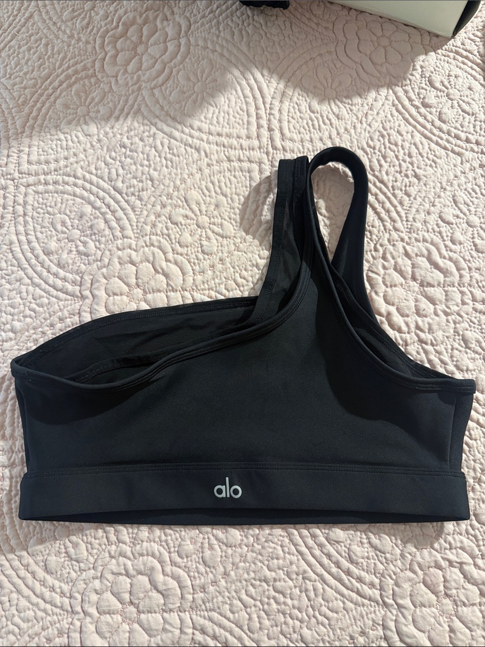 Alo Black One-Shoulder Sports Bra - Picture 3 of 4